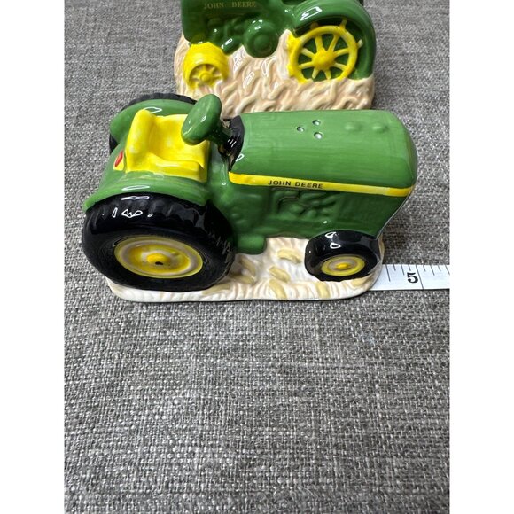 John Deere Tractor Ceramic Salt & Pepper Shakers Licensed Collectible Farmhouse - Picture 7 of 7